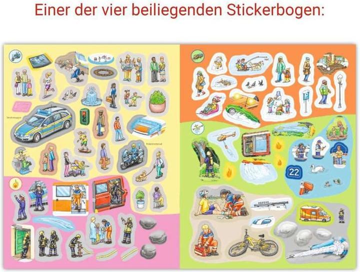 Actual product image Ravensburger Why? Why? Why? Sticker booklet: Emergency vehicles