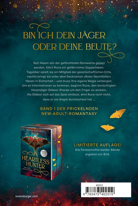 Actual product image Ravensburger Heartless Hunter. Der rote Nachtfalter, Band 1 (German, Kristen Ciccarelli, 2025)