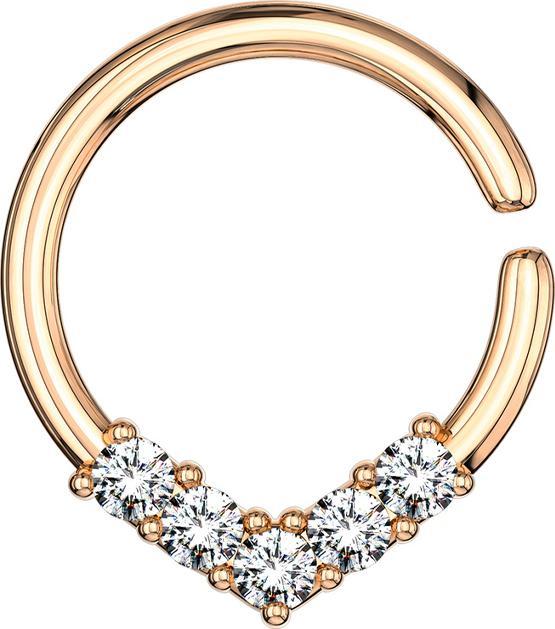 Produktbild Star Piercing Micro Piercing Ring rosegold rund mit Kristallen (Messing)