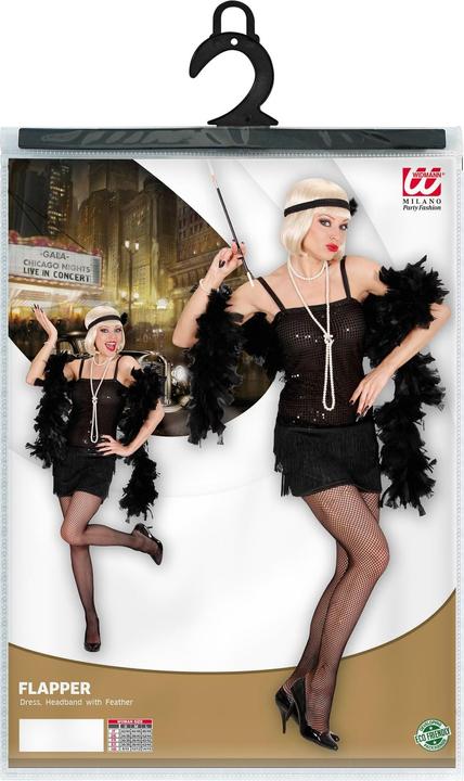 Image du produit Widmann Robe Charleston avec bandeau et plumes Noir (S, M, L)