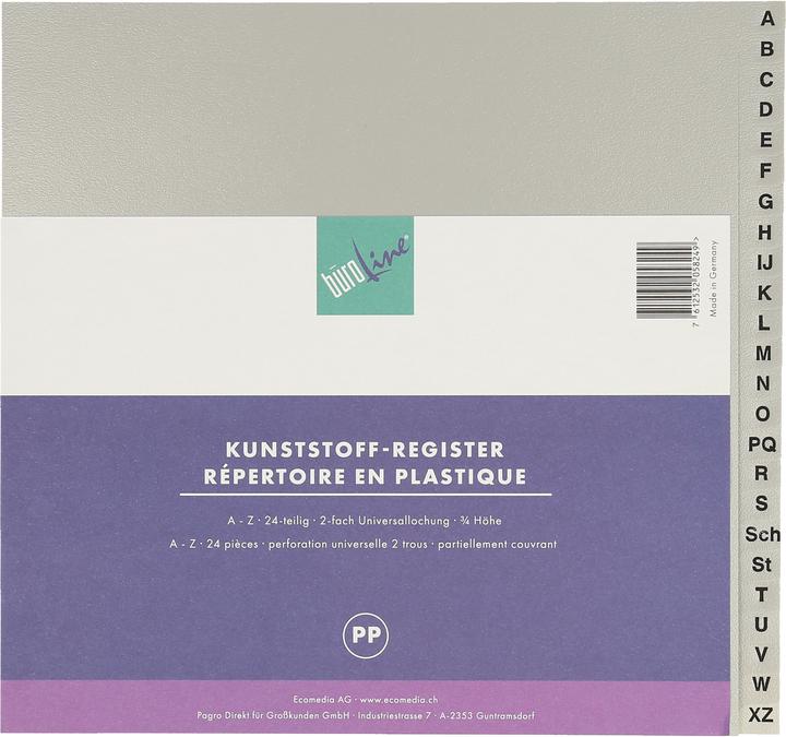 Actual product image BüroLine Index PP grey A4