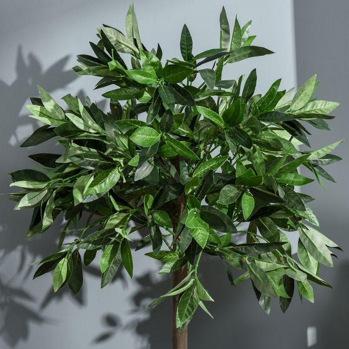 Produktbild Swisshandel24 2er-Set Künstlicher Lorbeerbaum 90 cm Kunstpflanzen im Zementtopf, Zimmerpflanze (90 cm)