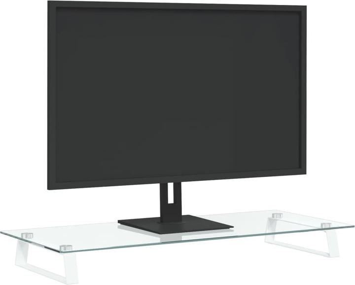 Actual product image VidaXL Monitor stand white 80x35x8 cm tempered glass and