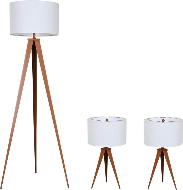 Immagine prodotto Esprit Floor Lamp Home Brown Wood Metal Aluminium 40 x 40 x 153 cm (3 Pieces)