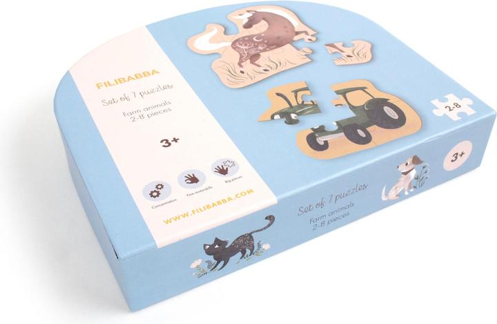 Actual product image Filibabba Set of 7 puzzles - Farm animals (7 pieces)