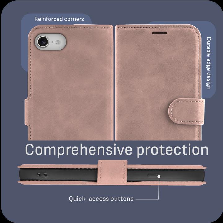 Actual product image Cazy Premium wallet case for iPhone SE 2022, magnetic wallet case, card slots, stand - (Apple iPhone SE (3rd Gen))