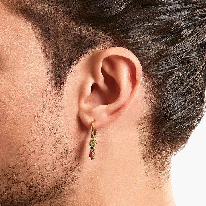 Produktbild Thomas Sabo Einzel Creole mit rotem Tigerauge-Anhänger vergoldet (Silber 925)