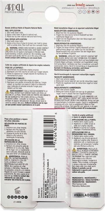 Nährwerte und Zutaten Ardell Nail Addict Nail Glue Brush-On 4 g (Kunstnägel, Transparent)