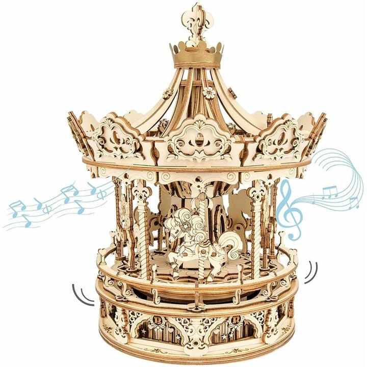Actual product image Robotime Music Box Romantic Carousel (346 pieces)