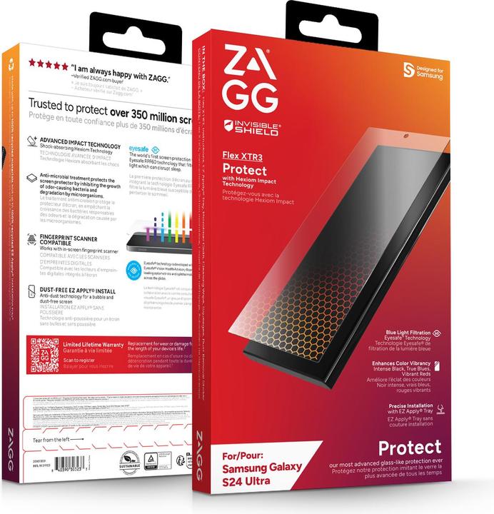 Actual product image Zagg InvisibleShield Flex XTR3 B Samsung Galaxy S24 Ultra Screen INTL (1 Piece, Samsung Galaxy S21)
