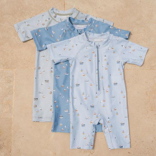 Actual product image Little Dutch Sailors Bay Short Sleeve Swimsuit Dark Blue - 86/92 (86)