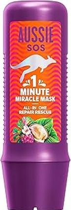 Immagine prodotto Aussie Sos 1 Minute Miracle Repair Rescue Mask 250ml - Nutre profondamente i capelli secchi e danneggiati (250 ml)