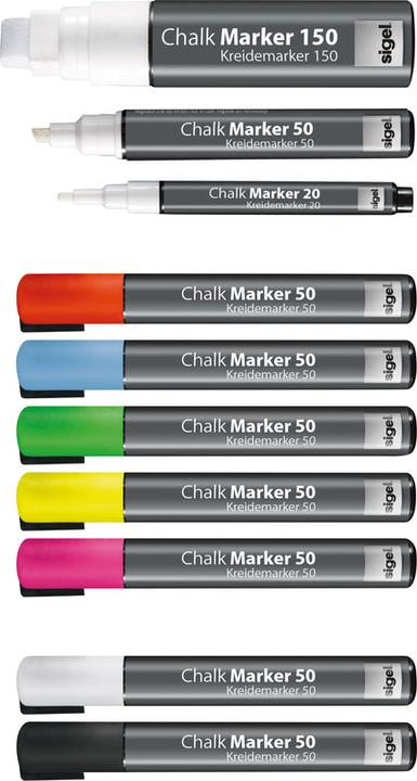 Produktbild Sigel Artverum Kreidemarker 20 Rund (1-2 mm) (Schwarz, 2 mm, 2 x)