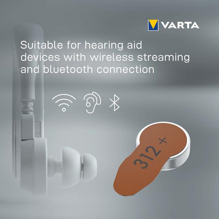 Actual product image Varta Hearing aid batteries type 312, 1.4V (6-pack) (6 pcs., A312, 180 mAh)