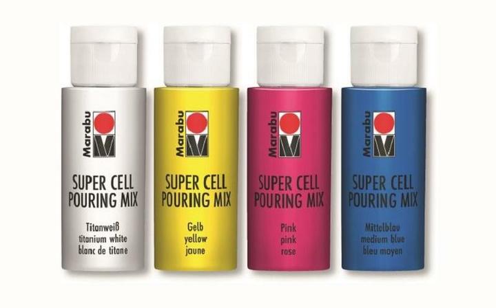Actual product image Marabu Acrylic paint Super Cell Pouring Mix Galaxy 4 x (Multicoloured, 240 ml)