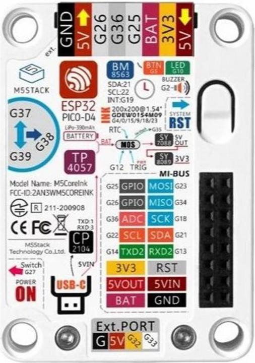 Image du produit M5Stack ESP32 Core Ink Kit de développement 1.5 E-Ink
