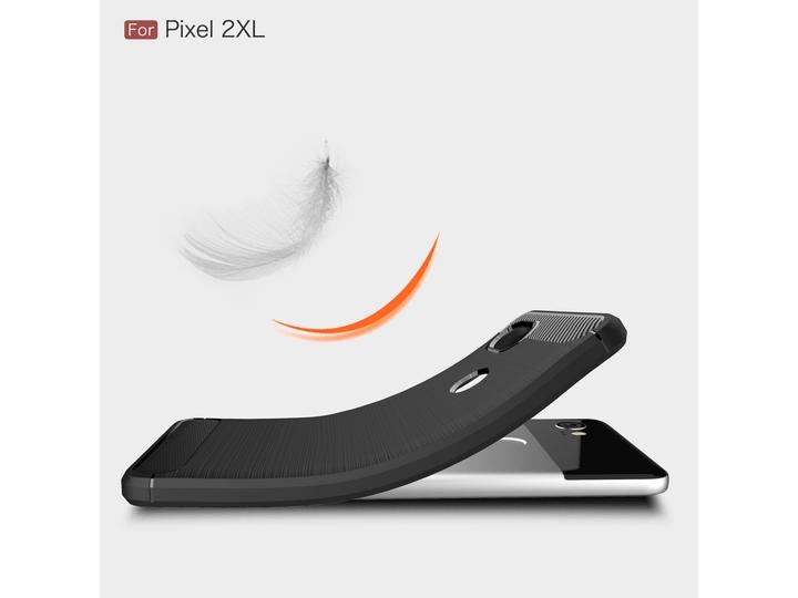 Actual product image Screenguard Google Pixel 2 XL Cover Carbon Brushed Soft TPU (Google Pixel 2 XL)