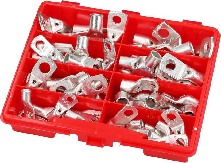 Immagine prodotto Kalitec Assortimento di capicorda tubolari non isolati 25-50mm² 68 connettori a crimpare I qualità