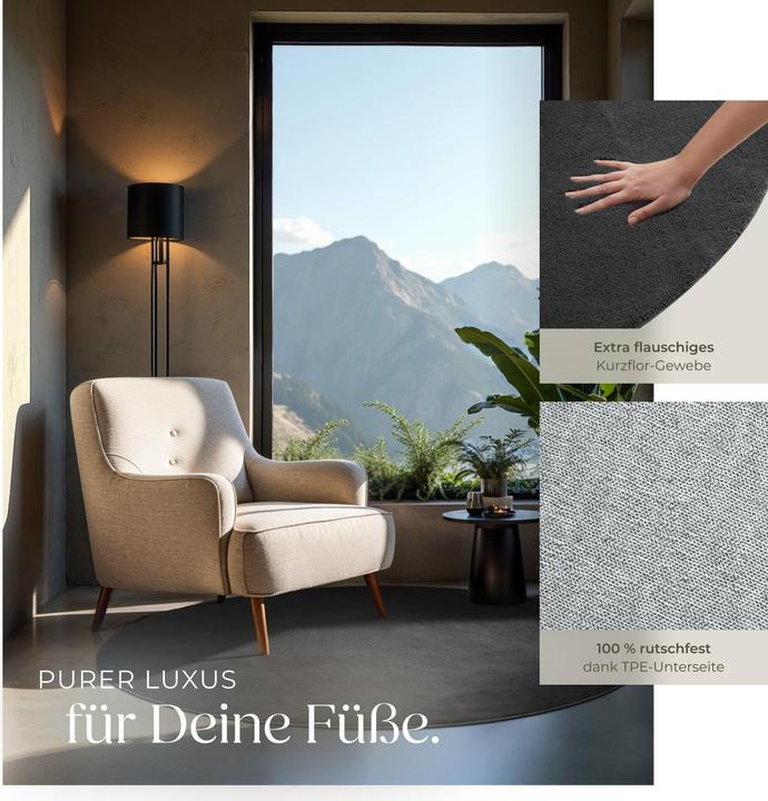 Actual product image tectake Short pile carpet Soft Zone (120 x 120 cm)
