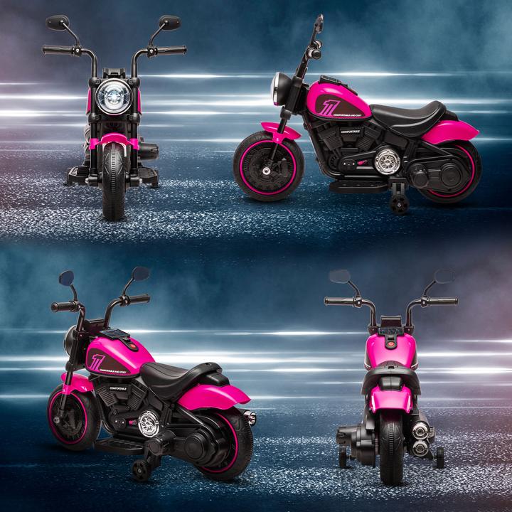 Produktbild Swisshandel24 Kinderelektro-Motorrad, 2 abnehmbare Stützräder, 1,5-3 km/h, für 1,5-3 Jahre Rosa (6 V)