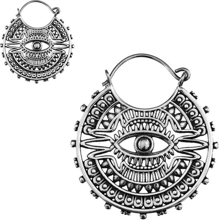 Actual product image Star Piercing Earring silver Maya eye (without brass)