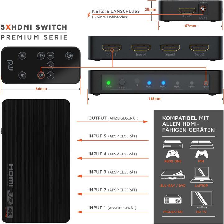 Produktbild Primewire 5 Port HDMI Switch