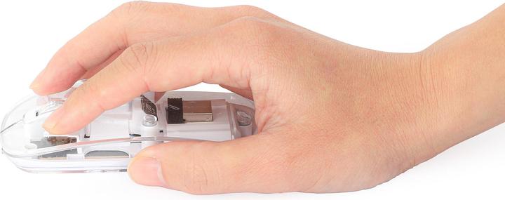 Actual product image Manhattan MH Transparent 4D mouse, White (Wireless)