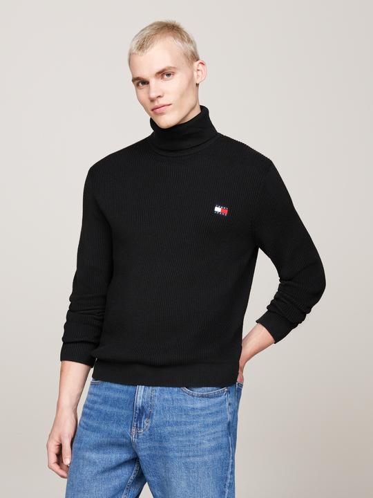 Produktbild Tommy Hilfiger Tommy Jeans Slim Fit Coltrui met wol - Zwart - Maat M (M)