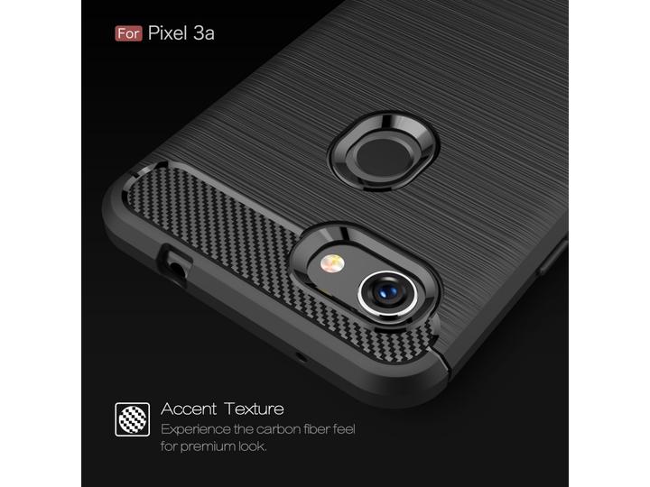 Actual product image Screenguard Google Pixel 3a Cover Carbon Brushed Soft TPU (Google Pixel 3a)