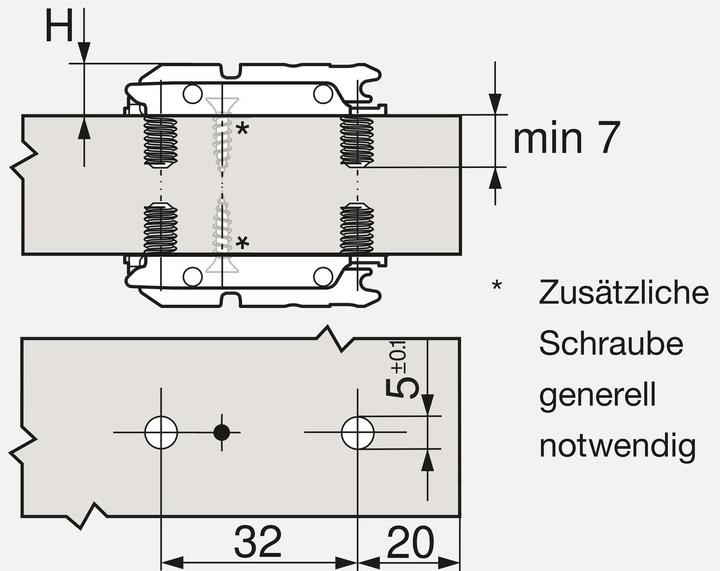 Produktbild Blum Linearmontageplatten CLIP Mittelwandmontage
