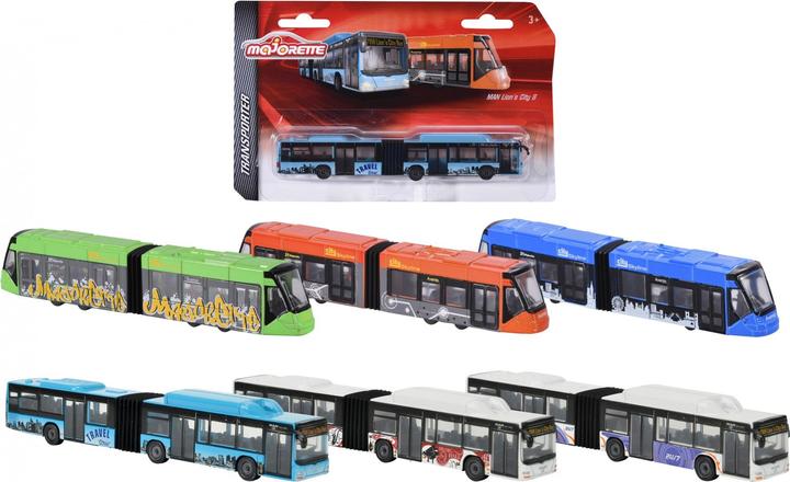 Immagine prodotto Majorette Man City Bus e Siemens Avenio Tram