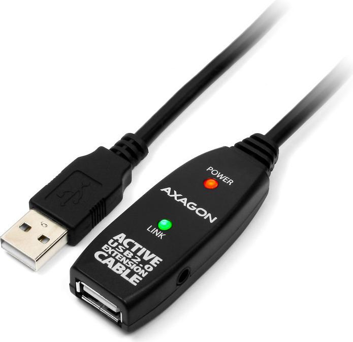 Produktbild Axagon ADR-210 aktives USB-Verlängerungskabel, USB 2.0, USB-A auf USB-A (10 m, USB 2.0)