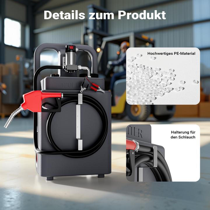 Actual product image Wiltec 120l mobile tank system 12V pump fuel tank diesel filling station