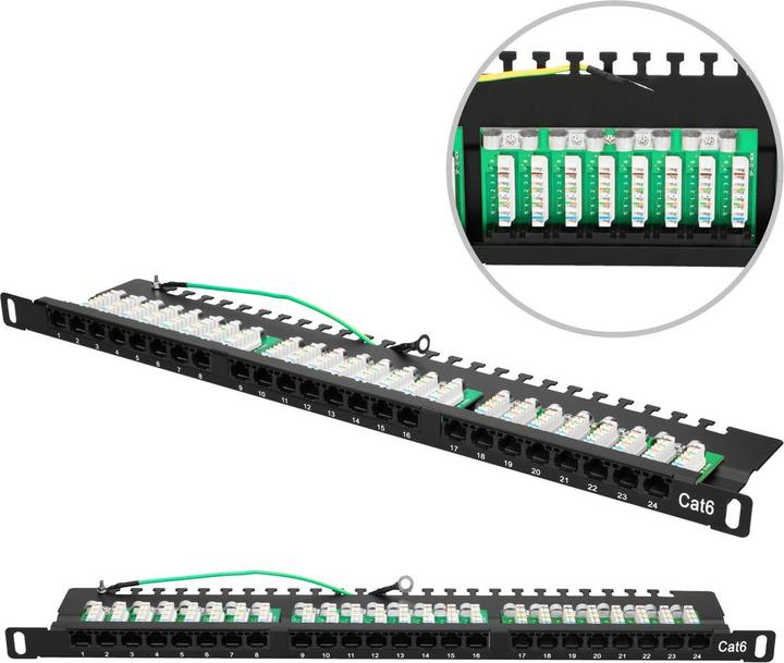 Produktbild Extralink Patch panel 0.5U 24x RJ-45 Cat.6 UTP (EX.9663)