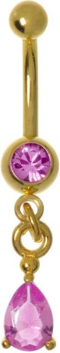 Produktbild Bijouteria Bauchpiercing (Premium Kristall, Chirurgenstahl 316L, PVD Beschichtung (goldfarbig))