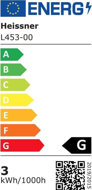 Label énergétique Heissner L453-00 Lampe de sol LED, acier inoxydable (130 lm, IP68)