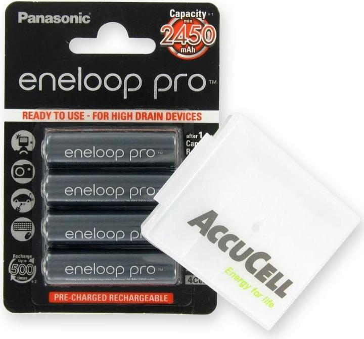 Image du produit Panasonic Batterie Pro BK-3HCCE/4BE Mignon AA NiMH rechargeable et ACBOXAA (4 pcs, AA, 2450 mAh)
