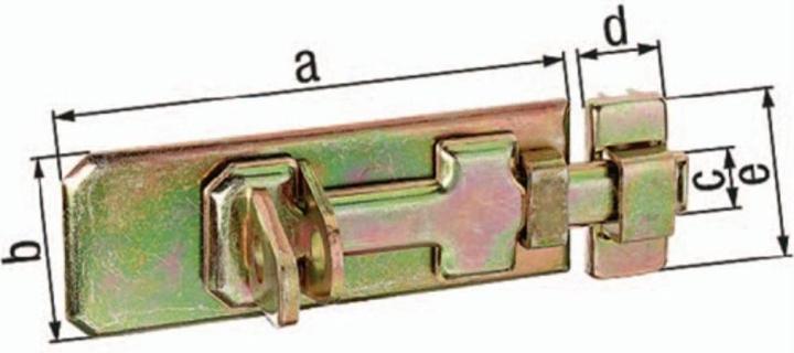 Produktbild GAH Sicherheits-Schlossriegel Länge 80 mm Breite 35 mm Stahl galvanisch gelb verzinkt (Sicherheitsriegel, 1 Stk.)