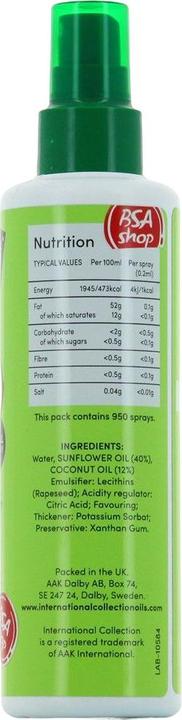 Valeurs nutritives et ingrédients International Collection Kochspray (190 ml)