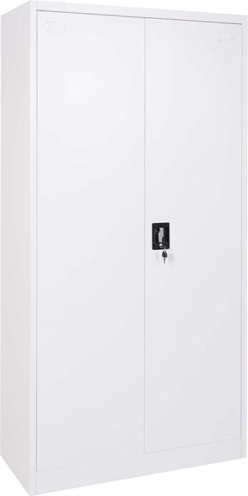 Image du produit Mendler Armoire à dossiers, armoire de bureau en acier, 2 portes 185x90cm blanc (185 x 90 x 40 cm)