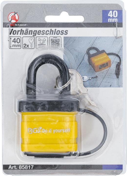 Actual product image BGS Padlock 40 mm water resistant