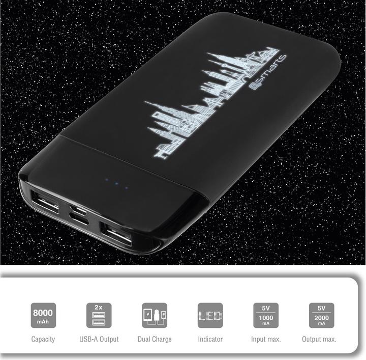 Actual product image 4smarts Powerbank VoltHub Travel 8000 mAh black (8000 mAh, 10 W, 29.60 Wh)