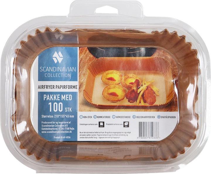 Actual product image Scandinavian Collection Airfryer paper moulds, rectangular - 100 pcs