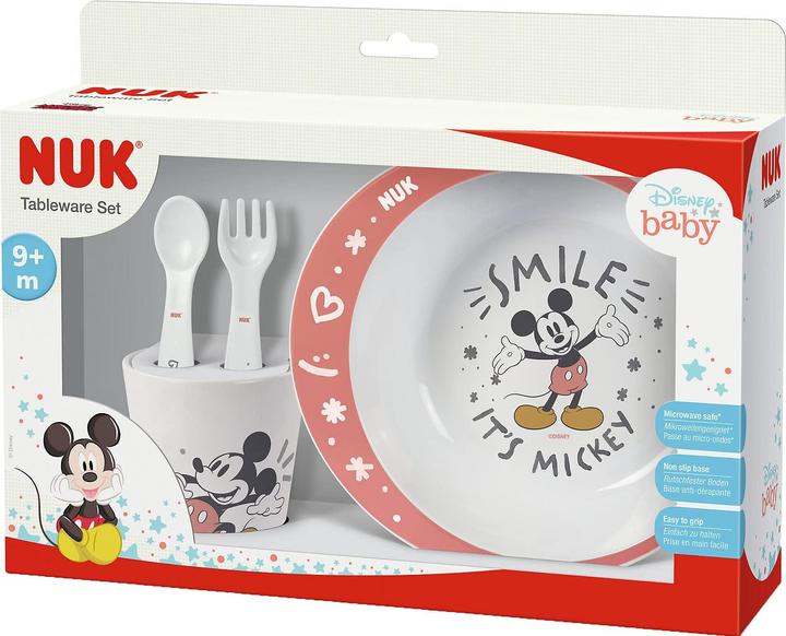 Produktbild NUK Disney Mickey Mouse Esslernset mit Trinkbecher, Esslernteller und Esslernbesteck, ab 9 Monate...
