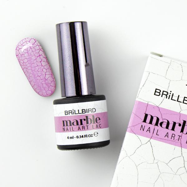 BrillBird Marble Nail Art Lack - Crackle Lack White - 4ml (White, Gel-Effekt Nagellack)