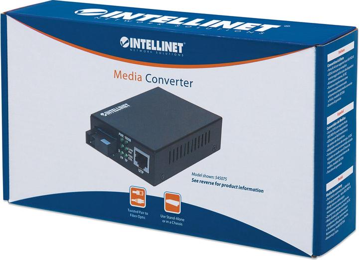 Image du produit Intellinet 10/100Base-TX à 100Base-FX, SC, monomode, 12.4 mi., WDM RX1310/TX1550 (Convertisseur de médias)