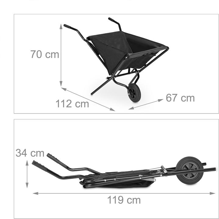 Actual product image Relaxdays Folding wheelbarrow