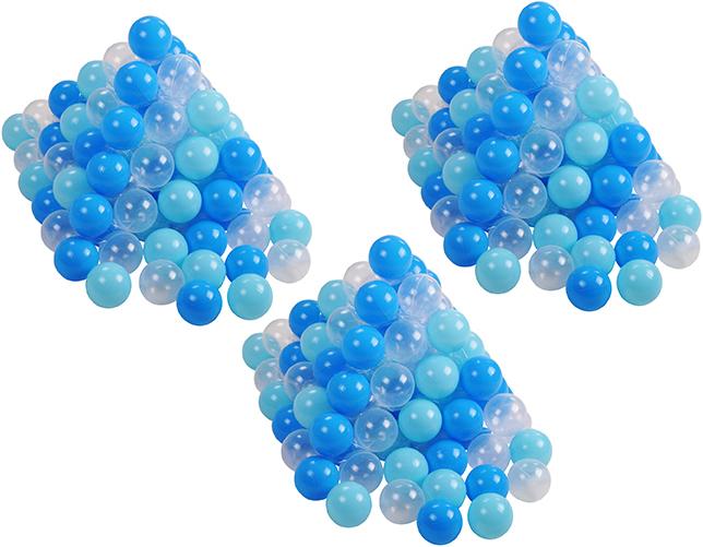 Knorrtoys Jeu de balles env. Ø6 cm - 300 balls/soft blue/blue/transparent