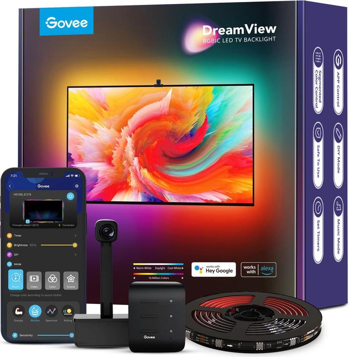 DreamView T1 TV- Light Strips, 75"-85" (RGBIC, 499 cm, Indoor)
