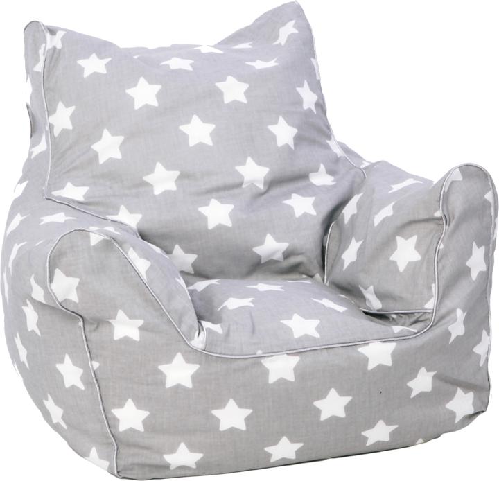 Knorrtoys Kindersitzsack - "Grey white stars" (Kindersessel)